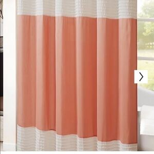 Madison Park Shower Curtain 72”x72” polyester Orange/coral, white, beige NEW
